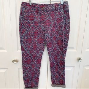 CAbi boyfriend print crop jeans #806. Size 8